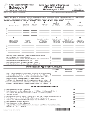 Illinois Schedule F for Gains from Sales of Pre-1969 Property