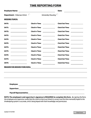 Time Reporting Form