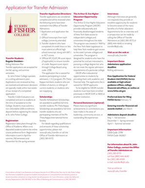 St. John Fisher College Transfer Admission Application