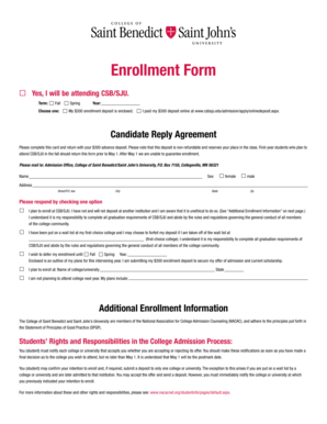 CSB/SJU Enrollment Form