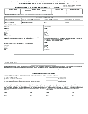 Chicago Apartment Lease - Not Furnished .DOC