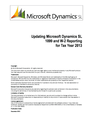 Microsoft Dynamics SL 1099 and W-2 Reporting Guide