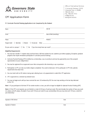 F-1 Curricular Practical Training Application