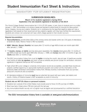 Illinois Student Immunization Form