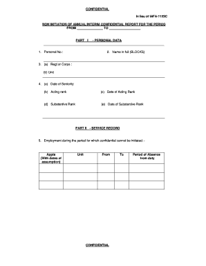 Non-Initiation of Annual Confidential Report