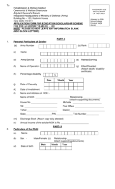 Indian Army Education Scholarship Application