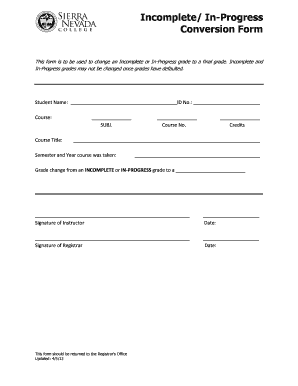Grade Conversion Form