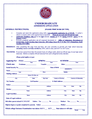 Undergraduate Admissions Application