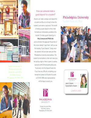 Philadelphia University Campus Card Deposit Form