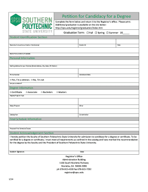 Petition for Candidacy for a Degree