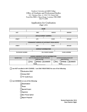 Southern University Graduation Application
