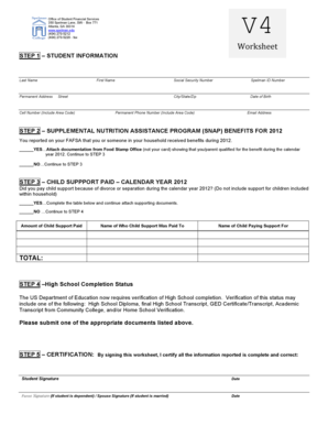 Spelman Student Financial Aid Worksheet