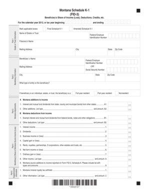 Montana Schedule K-1