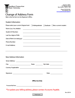 Change of Address Form