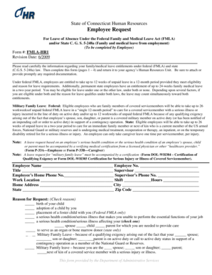Connecticut FMLA Leave Request Form