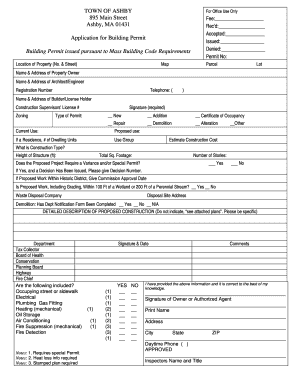 Massachusetts Building Permit Application