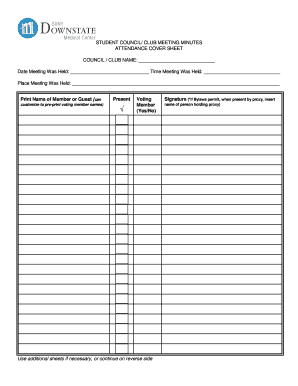 Class attendance template - SAF Council and Club Meeting Attendance Form/ Template - downstate