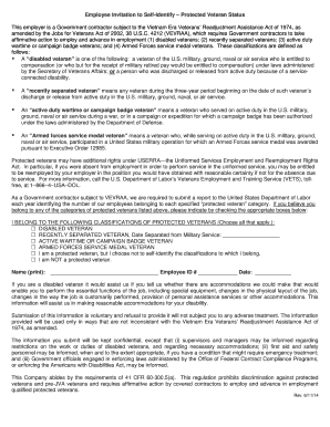 Employee Invitation to Self-Identify – Protected Veteran Status