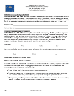 FMLA Certification of Qualifying Exigency