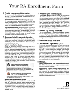TIAA-CREF Retirement Annuity Enrollment Form
