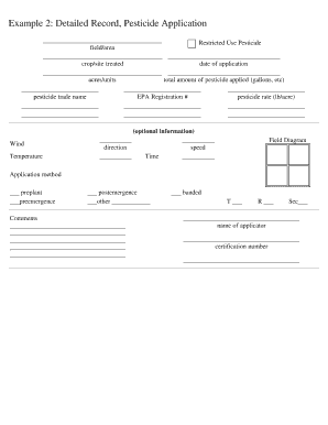 Pesticide Application Record Form