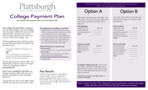 SUNY Plattsburgh College Payment Plan Application