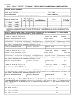 New York State Direct Deposit of Salary Form