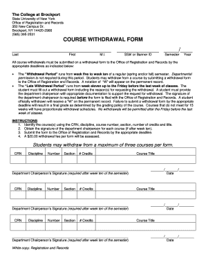 Course Withdrawal Form