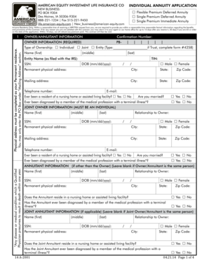 American Equity Annuity Application