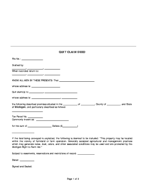 Michigan Quit Claim Deed