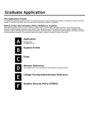 Graduate Application for Admissions