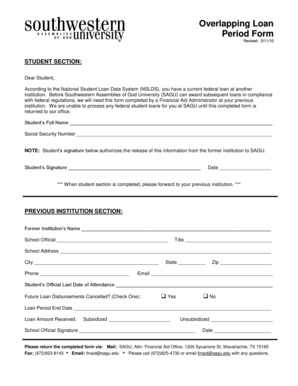 Overlapping Loan Period Form