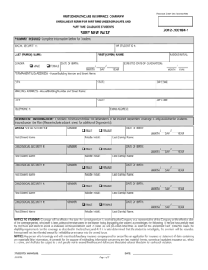 UnitedHealthcare Student Insurance Enrollment Form