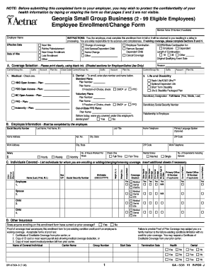 Georgia Small Group Employee Enrollment Form