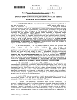 Student Organization Waiver Form