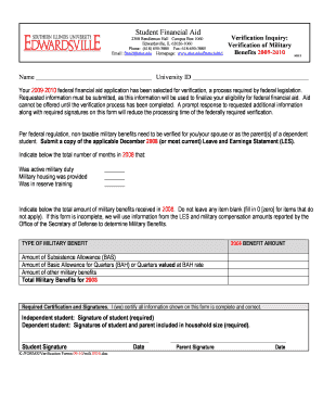 Verification of Military Benefits Form