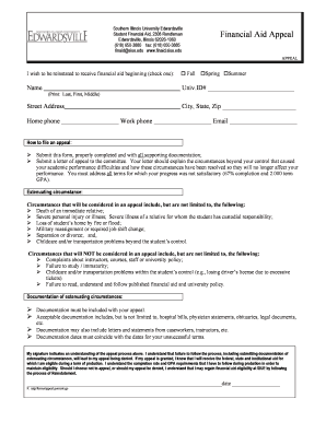 Financial Aid Appeal Form