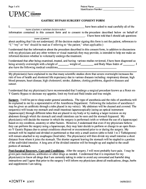 Gastric Bypass Surgery Consent Form
