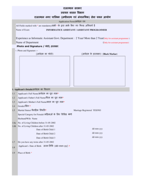 Rajasthan Government Informatic Assistant Application Form