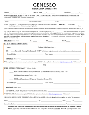 Graduation Application Form