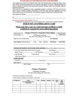 UUP Benefit Trust Fund Change Form