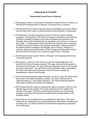 Pennsylvania General Power of Attorney