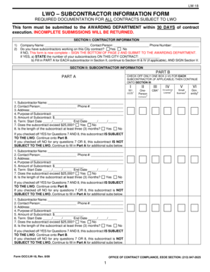 LWO Subcontractor Information Form