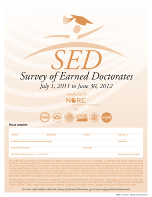 Survey of Earned Doctorates Form