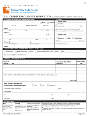Dual Credit Enrollment Application