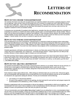 Letters of Recommendation Guide