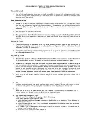 Form-8 Application for Correction in Electoral Roll