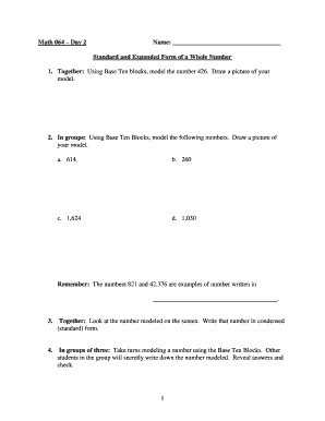 Math 064 – Day 2 Worksheet