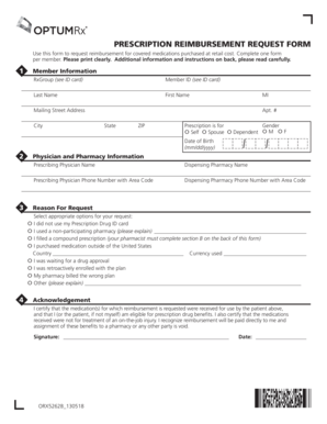 Prescription Reimbursement Request Form