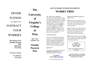 UVa Wise Monthly Payment Plan Enrollment Form